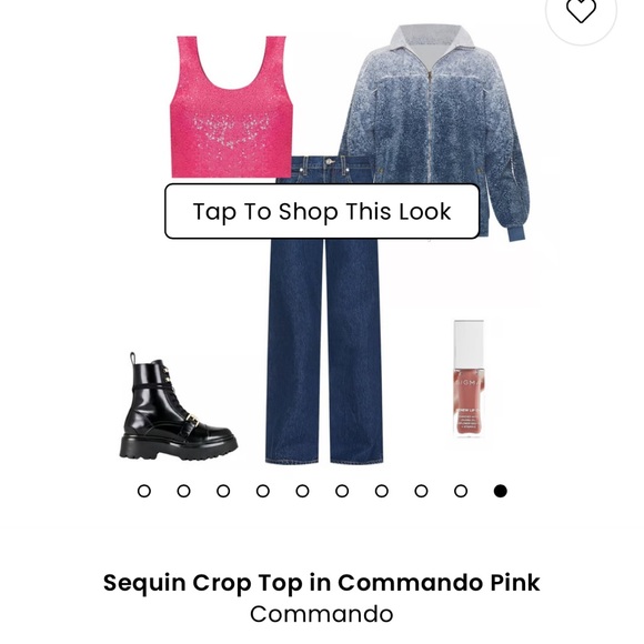 Commando Sequin Crop Top in Commando Pink - Picture 14 of 16